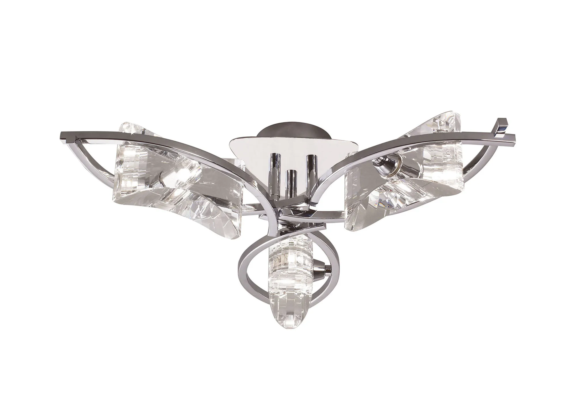 M0891  Kromo Crystal Ceiling 3 Light